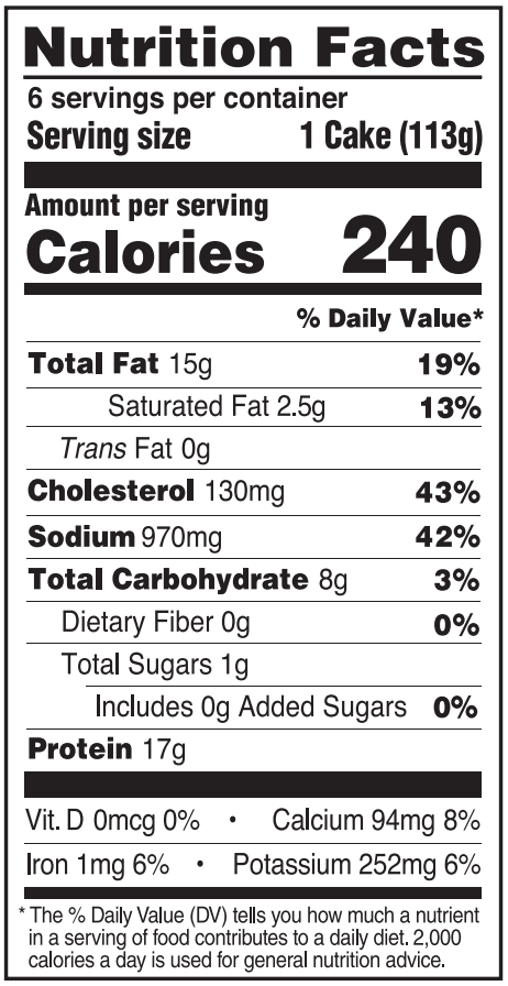 Old Nutrition Label