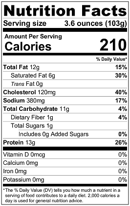 Old Nutrition Label