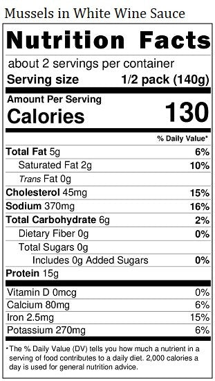 Old Nutrition Label