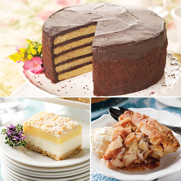Chesapeake Classic Desserts, featuring Smith Island Cake, Lemon Cheesecake Squares, and Apple Pie