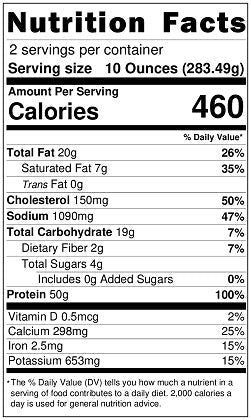Old Nutrition Label