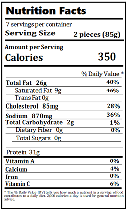 Old Nutrition Label