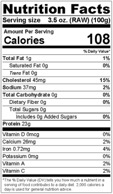 Old Nutrition Label